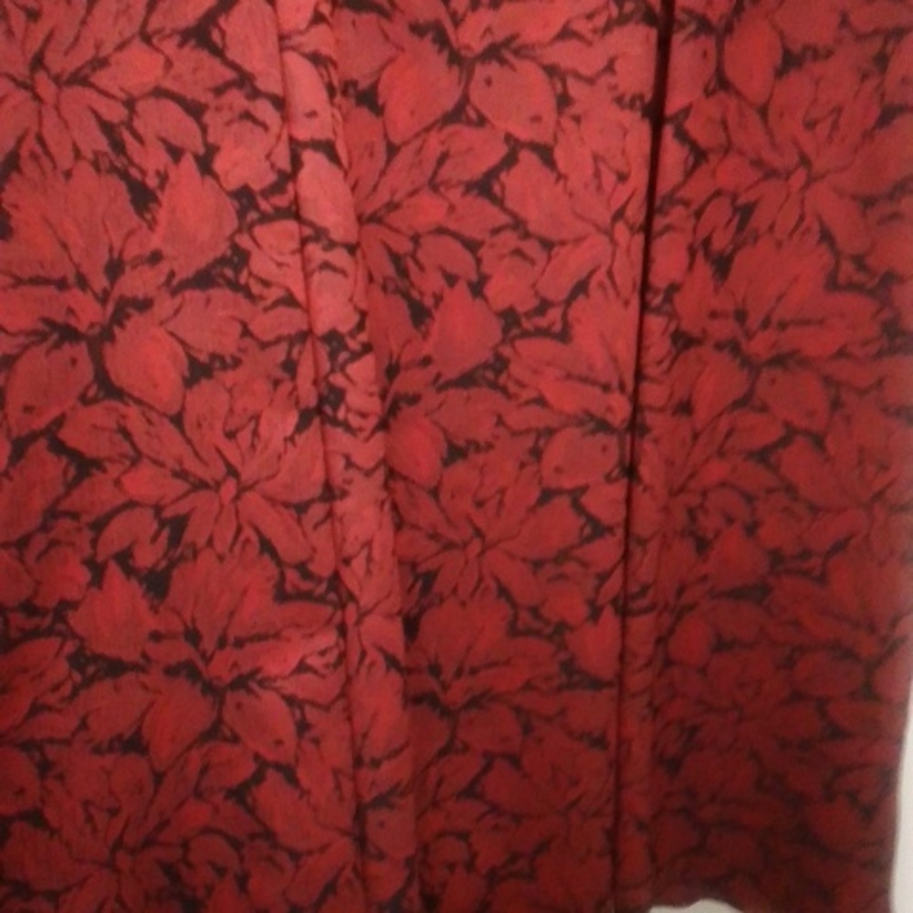 Adrianna Papell Red and Black Floral Midi Dress - Picture 3 of 7